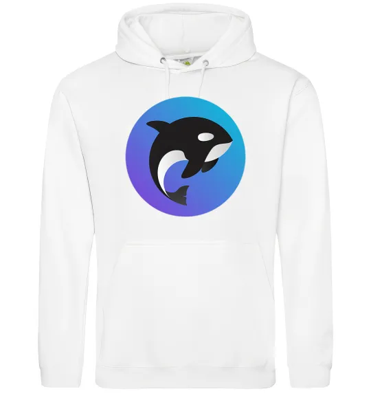 Женская толстовка (худи) Косатка в колі Белый фото