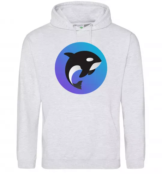 Женская толстовка (худи) Косатка в колі Серый меланж фото