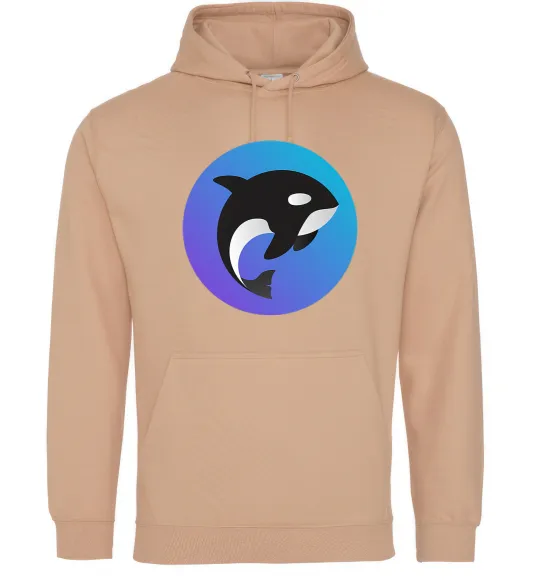 Женская толстовка (худи) Косатка в колі Песочный фото