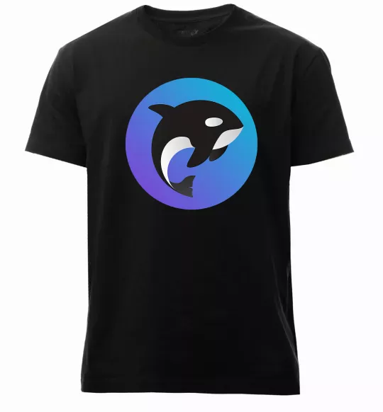 Чоловіча преміум футболка Косатка в колі Чорний фото