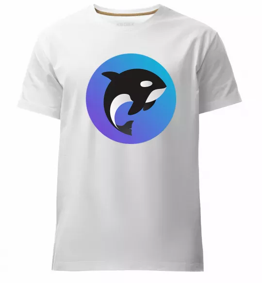 Чоловіча преміум футболка Косатка в колі Білий фото