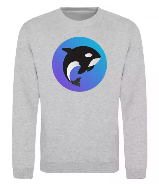 Свитшот Косатка в колі Серый меланж фото