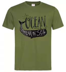 Мужская футболка Under the sea Оливковый фото