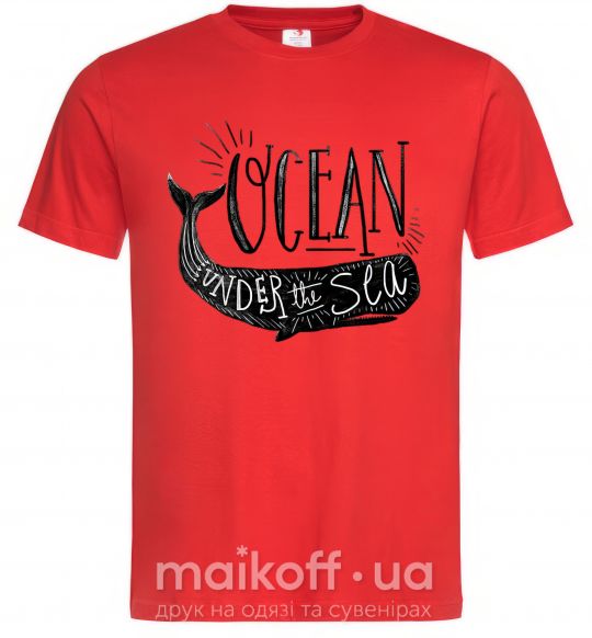 Мужская футболка Under the sea Красный фото