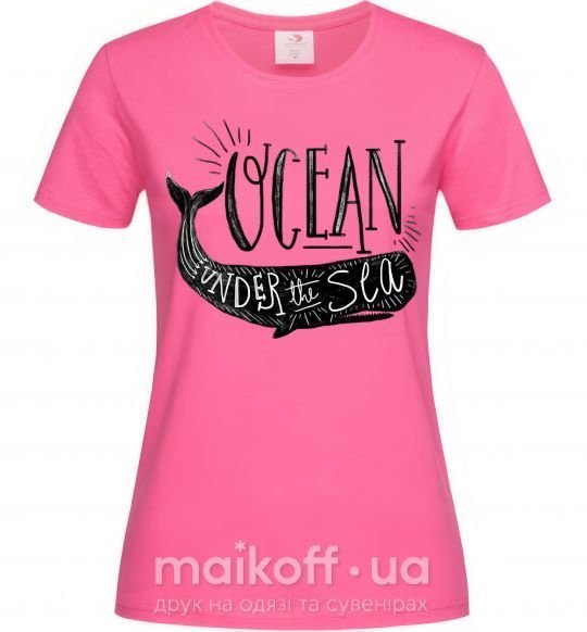 Женская футболка Under the sea Ярко-розовый фото