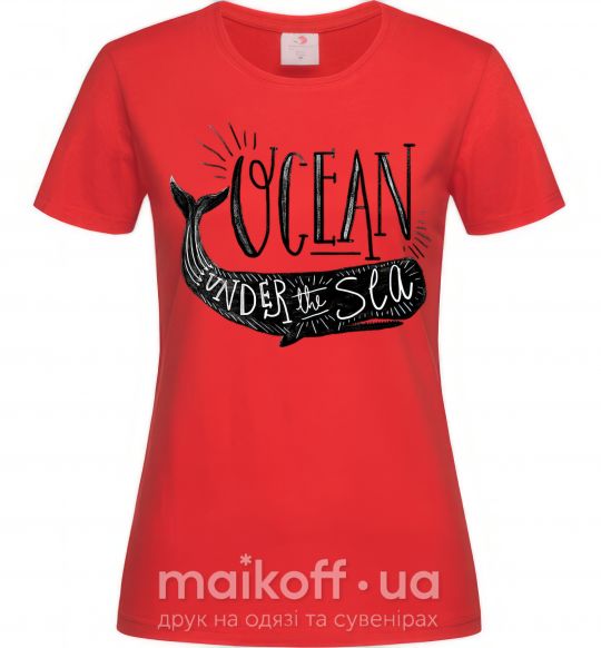 Женская футболка Under the sea Красный фото