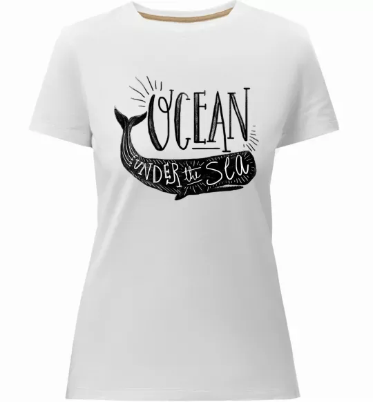 Женская премиум футболка Under the sea Белый фото