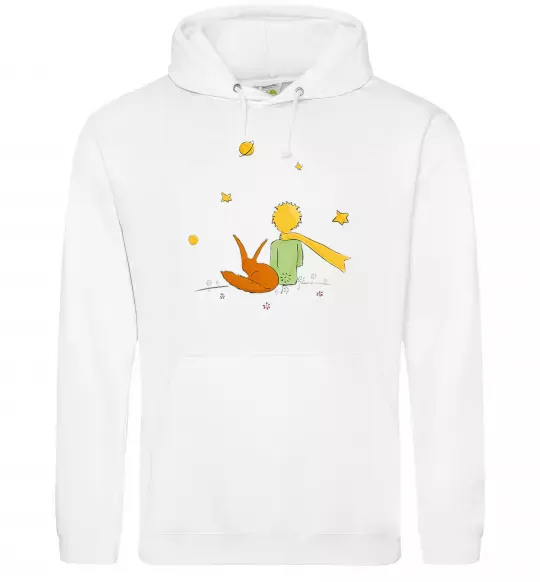 Мужская толстовка (худи) Маленький принц Белый фото