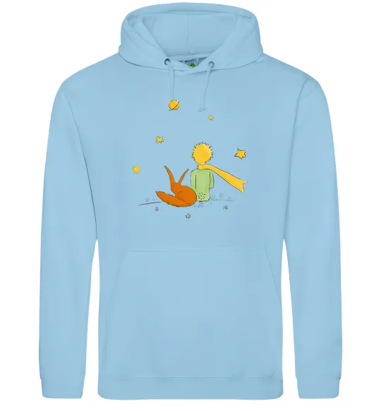 Мужская толстовка (худи) Маленький принц Голубой фото