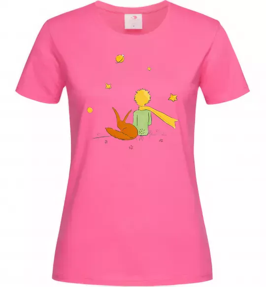 Женская футболка Маленький принц Ярко-розовый фото