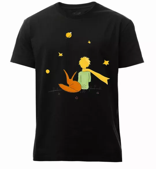 Чоловіча преміум футболка Маленький принц Чорний фото