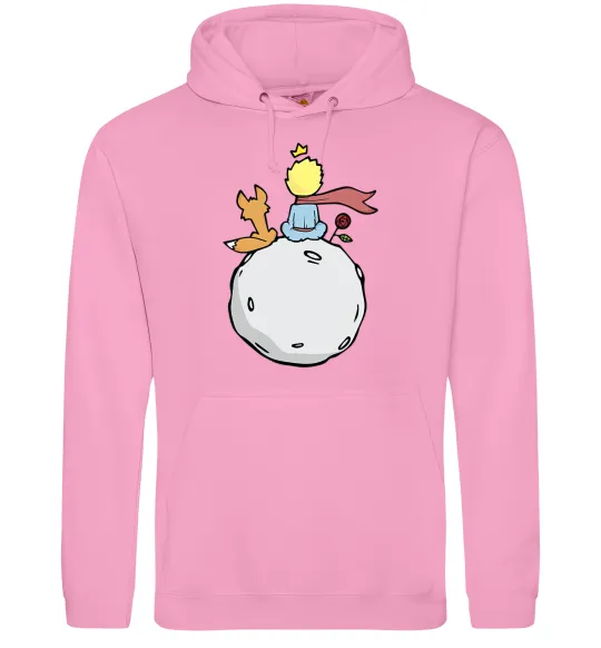 Чоловіча толстовка (худі) Маленький принц сидить спиною Рожевий фото