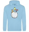 Женская толстовка (худи) Маленький принц сидить спиною Голубой фото