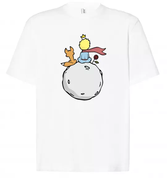 Футболка Оверсайз Маленький принц сидить спиною Белый фото