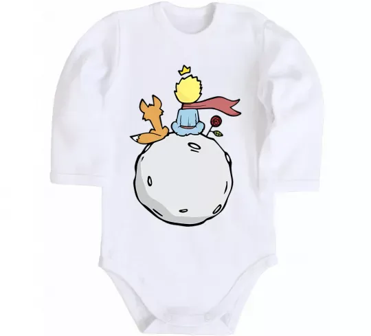 Детский боди Маленький принц сидить спиною Белый фото