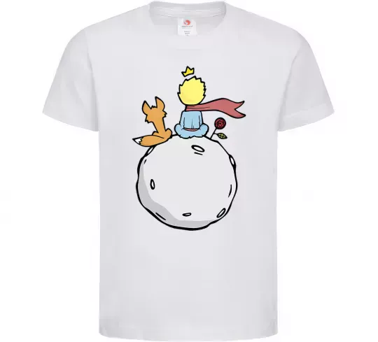 Детская футболка Маленький принц сидить спиною Белый фото