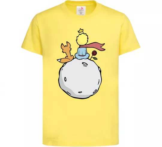 Детская футболка Маленький принц сидить спиною Лимонный фото