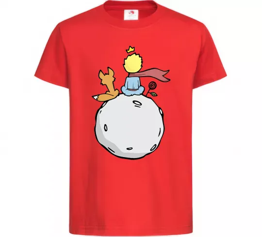 Детская футболка Маленький принц сидить спиною Красный фото