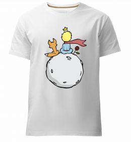 Чоловіча преміум футболка Маленький принц сидить спиною