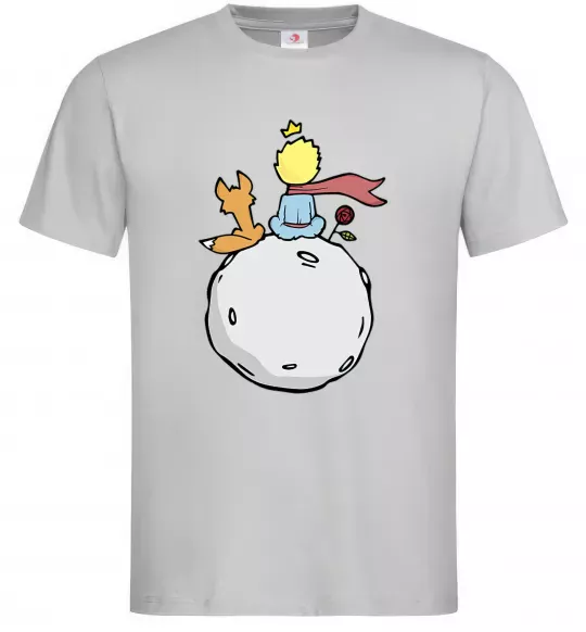 Мужская футболка Маленький принц сидить спиною Серый фото