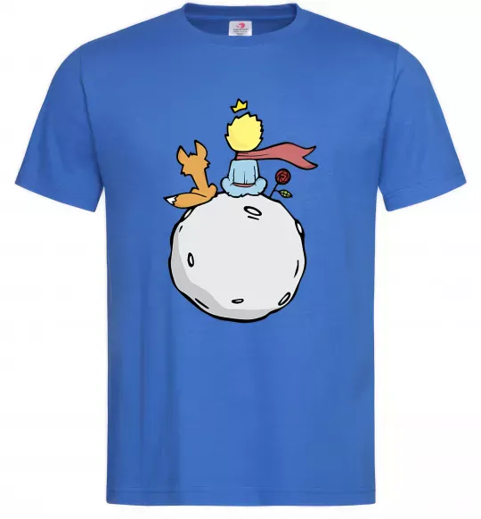 Мужская футболка Маленький принц сидить спиною Ярко-синий фото