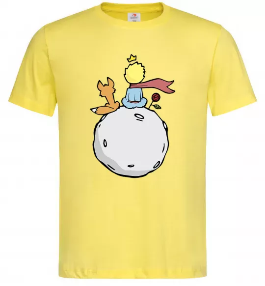 Мужская футболка Маленький принц сидить спиною Лимонный фото