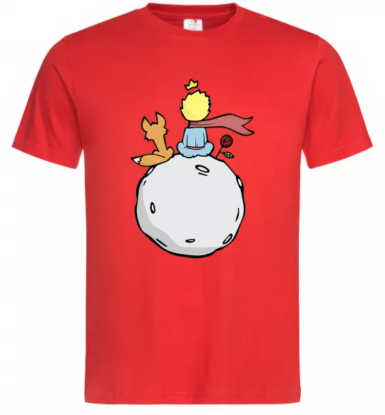 Мужская футболка Маленький принц сидить спиною Красный фото