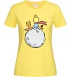 Женская футболка Маленький принц сидить спиною Лимонный фото