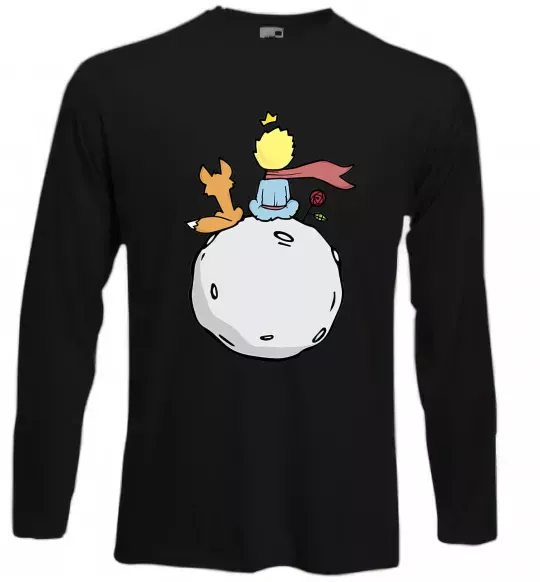 Лонгслив Маленький принц сидить спиною Черный фото