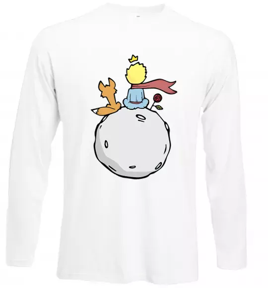 Лонгслив Маленький принц сидить спиною Белый фото