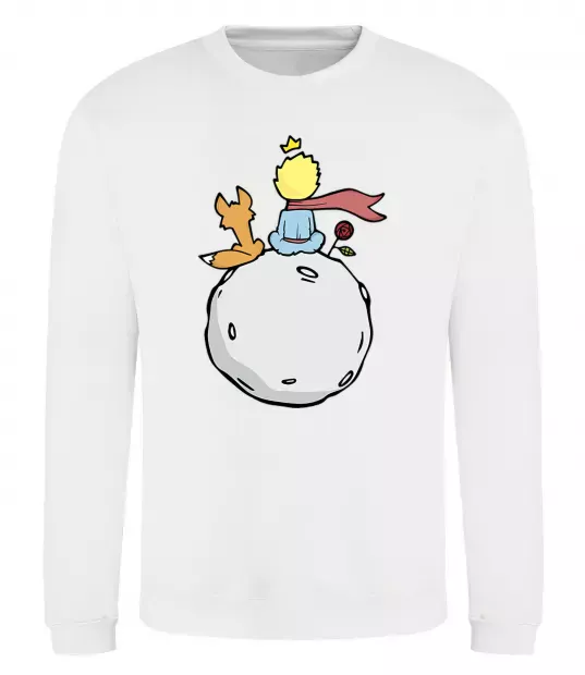 Свитшот Маленький принц сидить спиною Белый фото