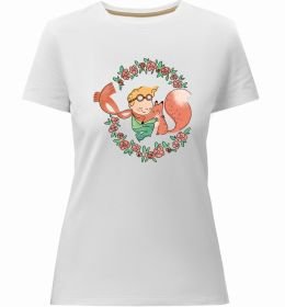 Женская премиум футболка Маленький принц та лисиця в квітах