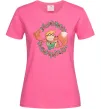 Женская футболка Маленький принц та лисиця в квітах Ярко-розовый фото