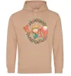 Женская толстовка (худи) Маленький принц та лисиця в квітах Песочный фото