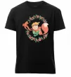 Чоловіча преміум футболка Маленький принц та лисиця в квітах Чорний фото
