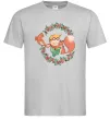 Чоловіча футболка Маленький принц та лисиця в квітах Сірий Чоловіча футболка Маленький принц та лисиця в квітах Сірий фото
