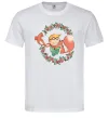 Чоловіча футболка Маленький принц та лисиця в квітах Білий Чоловіча футболка Маленький принц та лисиця в квітах Білий фото