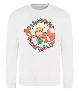 Свитшот Маленький принц та лисиця в квітах Белый фото