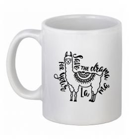 Чашка керамічна Save the drama for your lama black