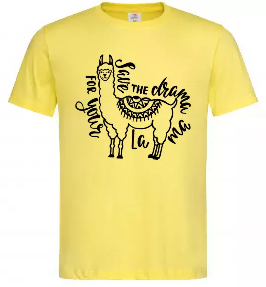 Чоловіча футболка Save the drama for your lama black Лимонний фото