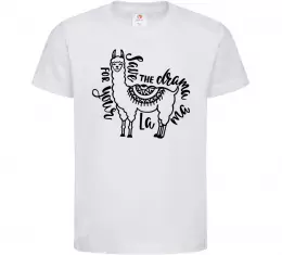 Детская футболка Save the drama for your lama black Белый фото