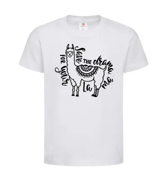 Детская футболка Save the drama for your lama black Белый фото