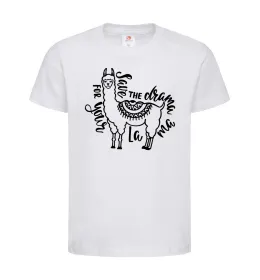 Детская футболка Save the drama for your lama black Белый фото