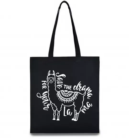 Эко-сумка Save the drama for your lama black Черный фото