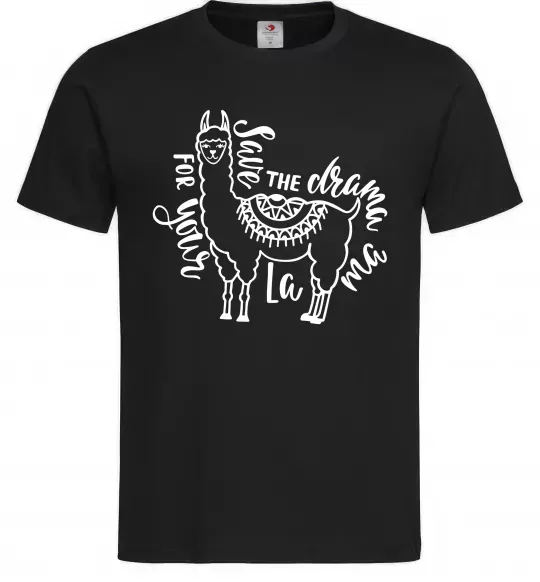 Чоловіча футболка Save the drama for your lama black Чорний фото