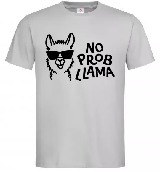 Мужская футболка No probllama Серый фото