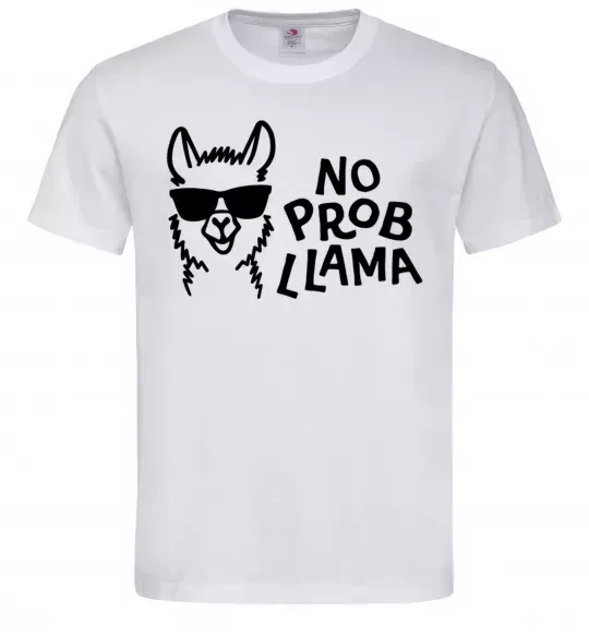 Мужская футболка No probllama Белый фото