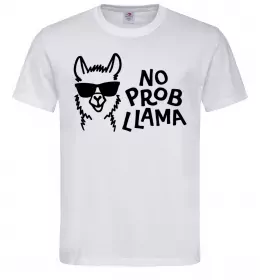 Мужская футболка No probllama Белый фото