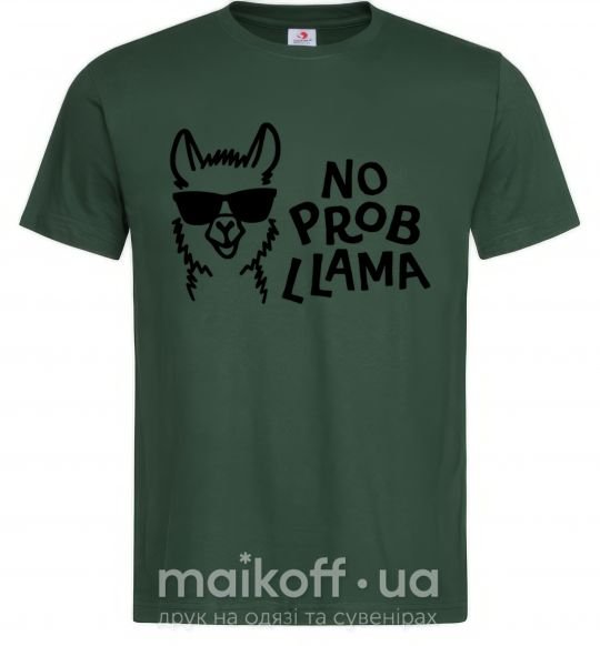 Чоловіча футболка No probllama Темно-зелений фото