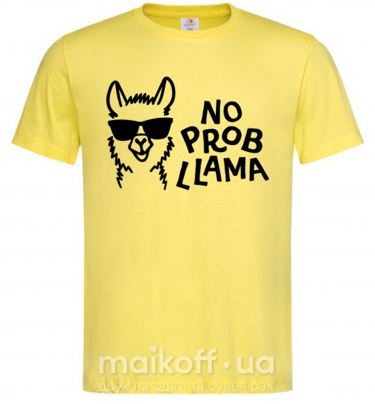 Мужская футболка No probllama Лимонный фото